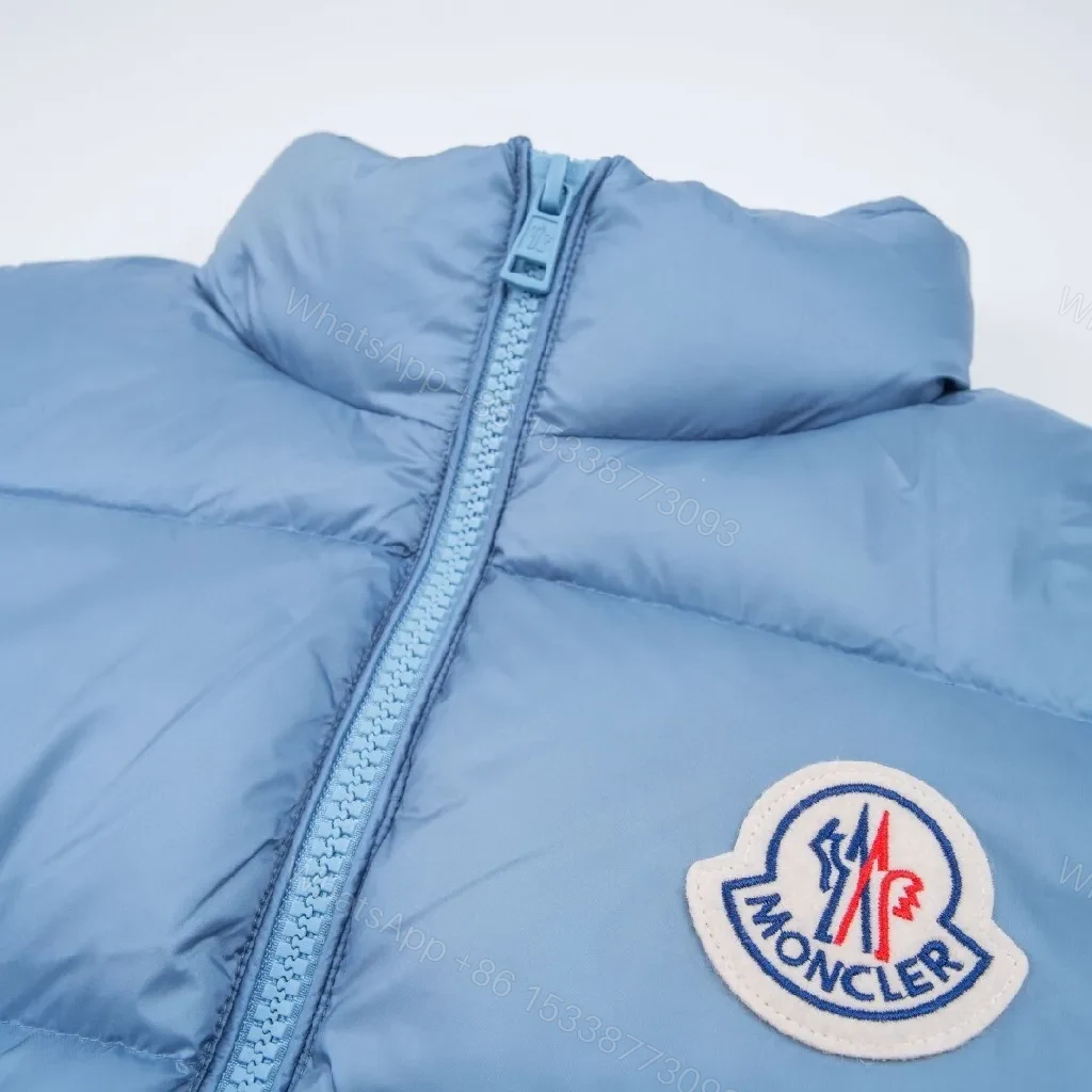 View 4 of Sky Blue Lightweight Puffer Jacket with Premium Patch, Unisex Style