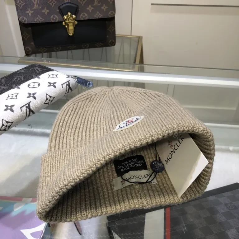 View 4 of Beige Moncler Knit Beanie: Subtle Warmth, Refined Silhouette