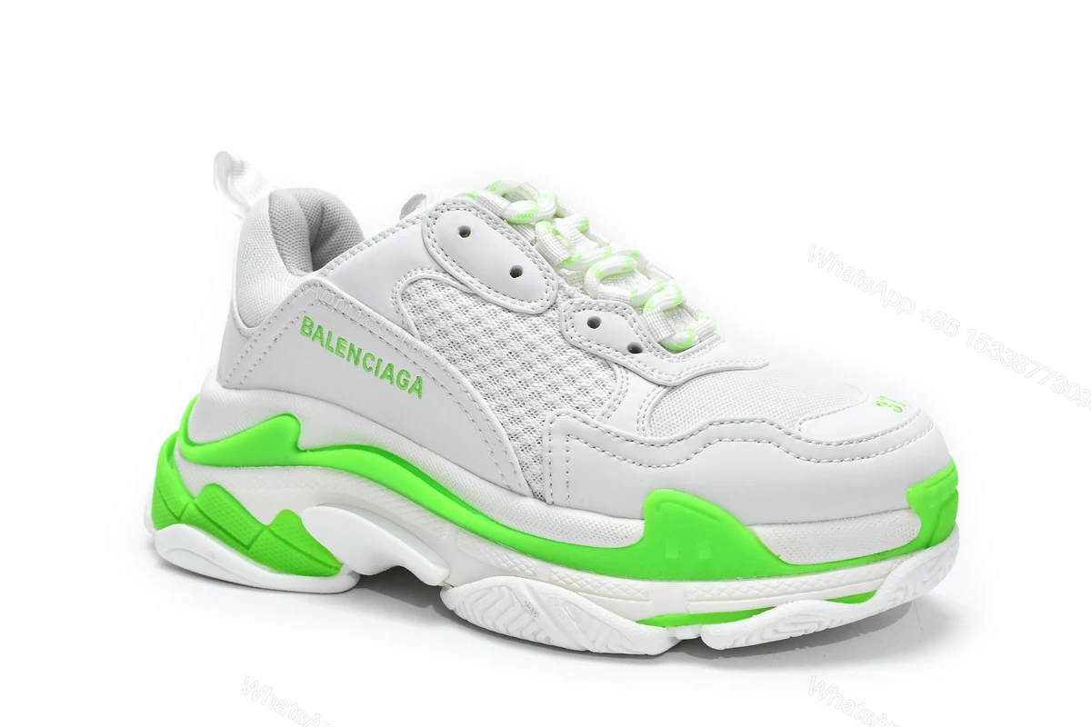 View 2 of Balenciaga Triple S White Grey Green 524039 W2CA3 5390