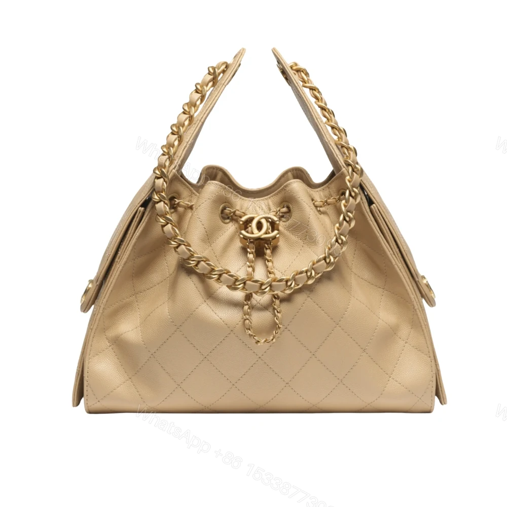 Chanel 25 Small Handbag Grained And Gold Tone Metal Beige 25Cm — view 1