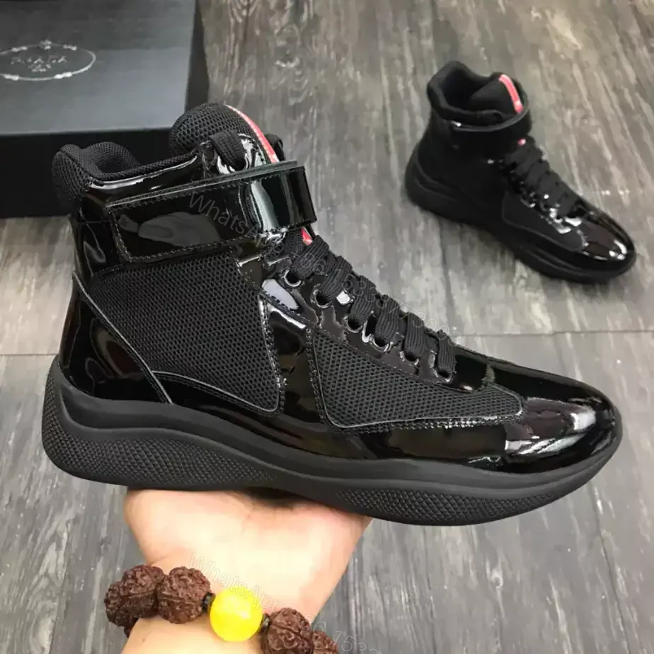 View 2 of PRADA AMERICA’S CUP HIGH-TOP SNEAKERS IN BLACK – PRD021