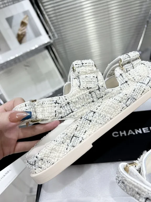 View 9 of Chanel-Influenced Textured Sandals: Couture Comfort