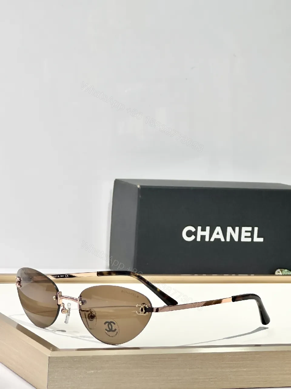 View 7 of Aviator Sunglasses: Luxe Gold-Bridge, Brew Lenses, Minimal Chanel-Inspired Iconic Style