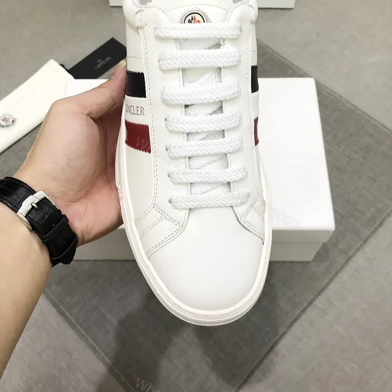 View 2 of Moncler Striped Leather Low-Tops: All-Day Comfort Sneakers
