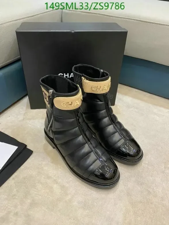 View 14 of Chanel Mid-Heel Boots ZS97 in Cowhide and Sheepskin