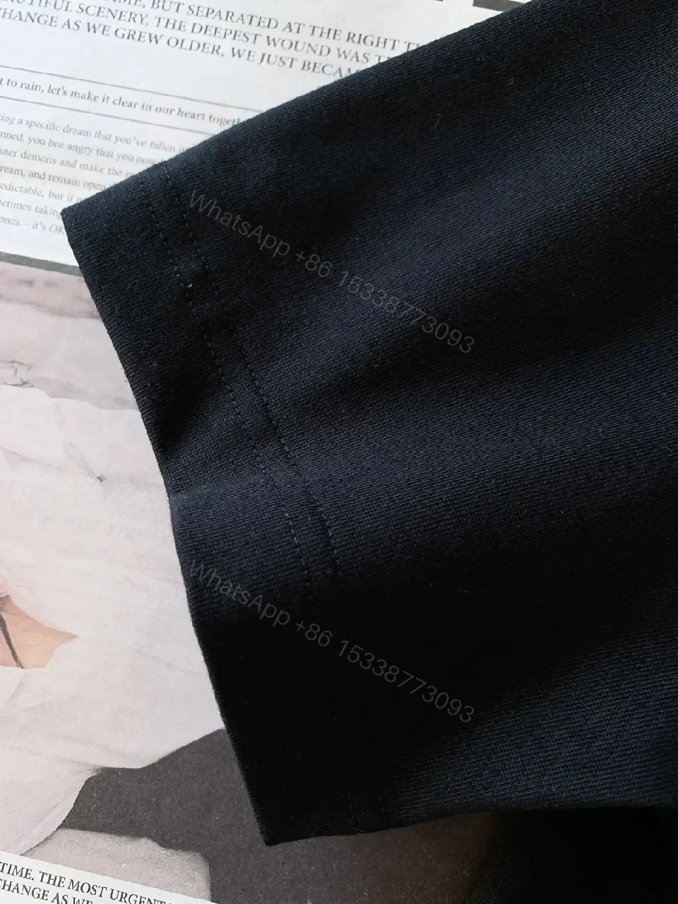 View 7 of Premium Logo Tee: Black Cotton Crewneck, Modern Luxe, Unisex Product Type