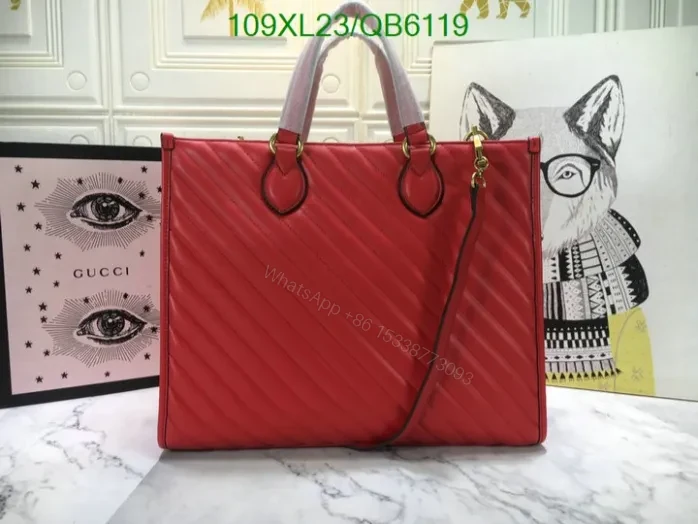 View 4 of Gucci Marmont Leather AAAA Copy Tote QB61194 – GG Design