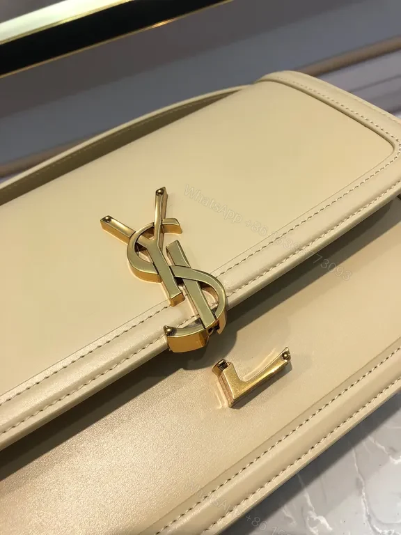 View 3 of Refined Leather Crossbody: Y-Accent Designer-Inspired Bag