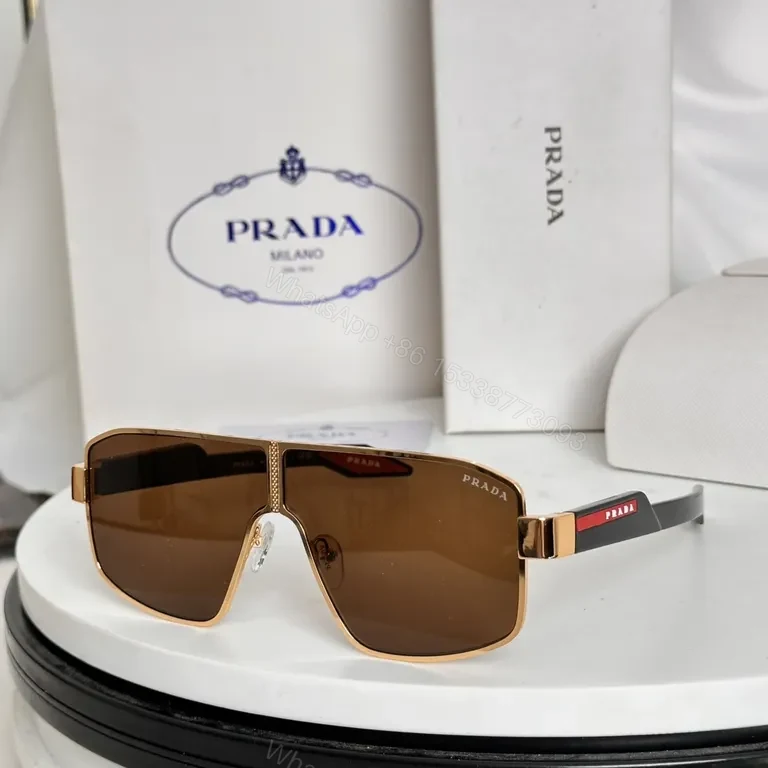 View 5 of Premium Gradient Shield Sunglasses - Luxury Alloy, Prada-Inspired Design