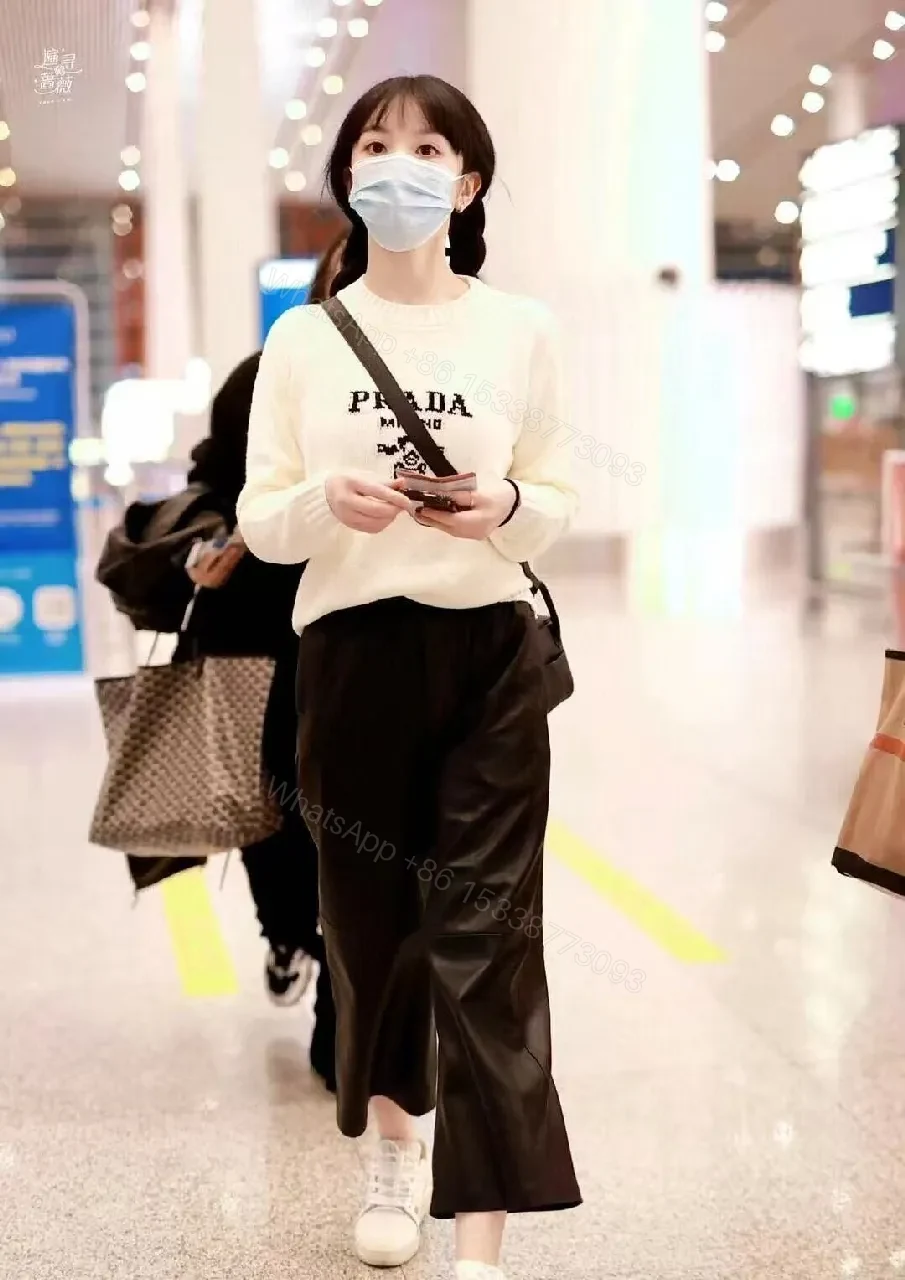 View 9 of White Knit Crew with Premium Logo Detail Knitwear Top