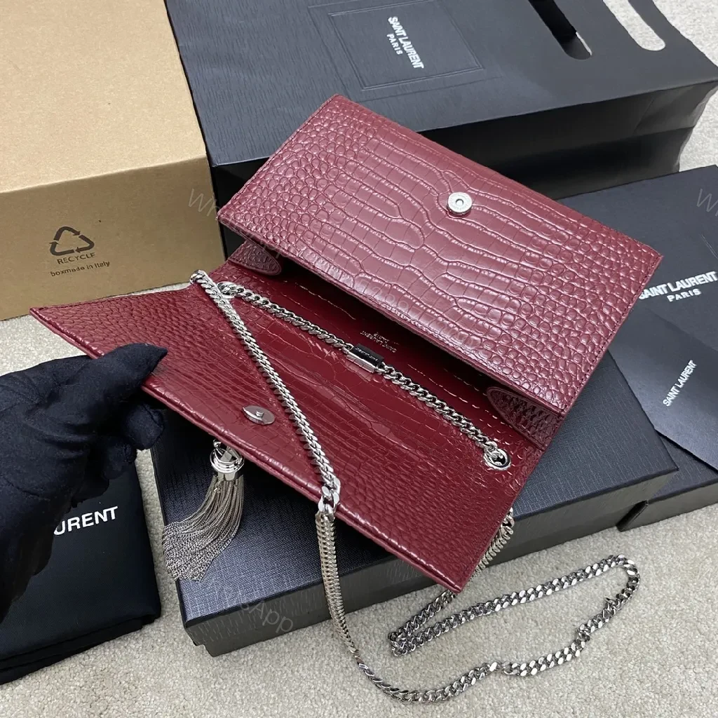 View 3 of Textured Burgundy Leather Clutch: Luxe Shine, All-Day Confidence