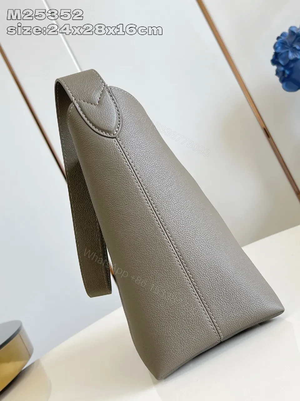 View 4 of Minimalist Structured Tote: Quiet Luxury, Pebble Leather Bag