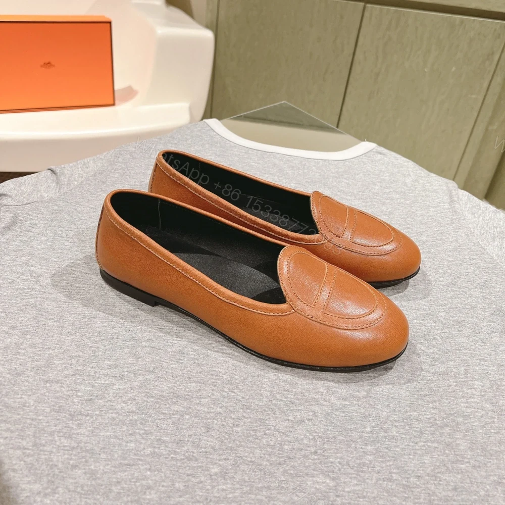 高仿Hermes*H242060Z1W山羊皮套腳單鞋棕色免檢版 — view 1