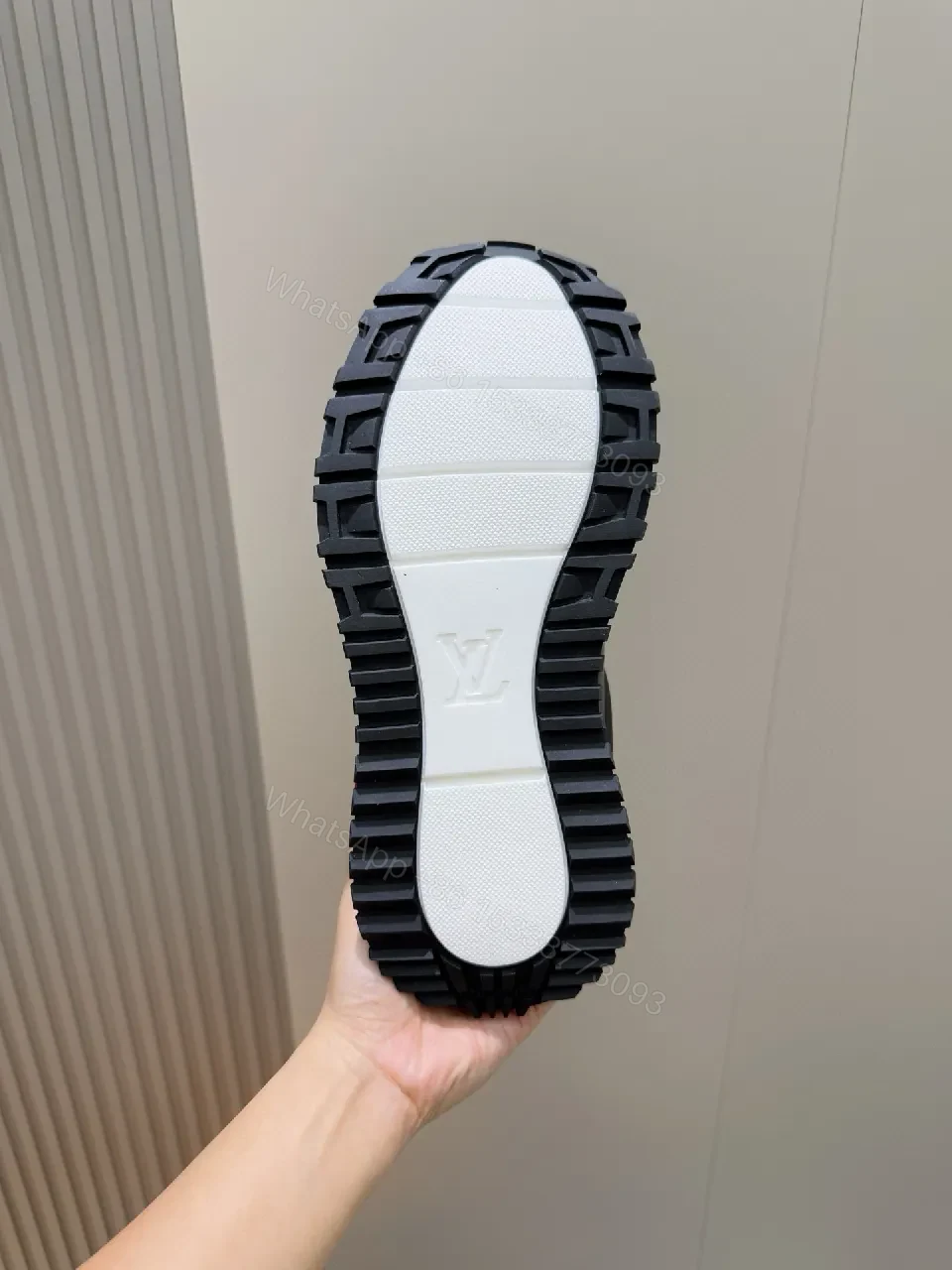 View 3 of Black Leather Luxe Runner: Modern High‐Top Sneakers