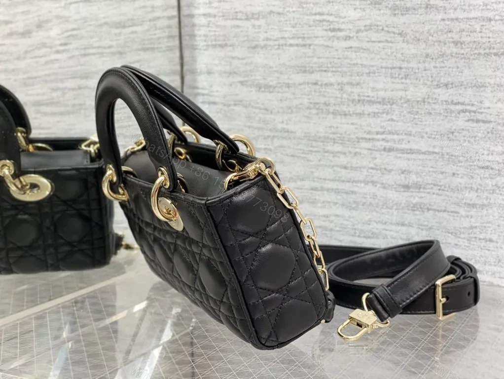 View 6 of Chic Quilted Mini Satchel: Gold Hardware Designer-Inspired Bag
