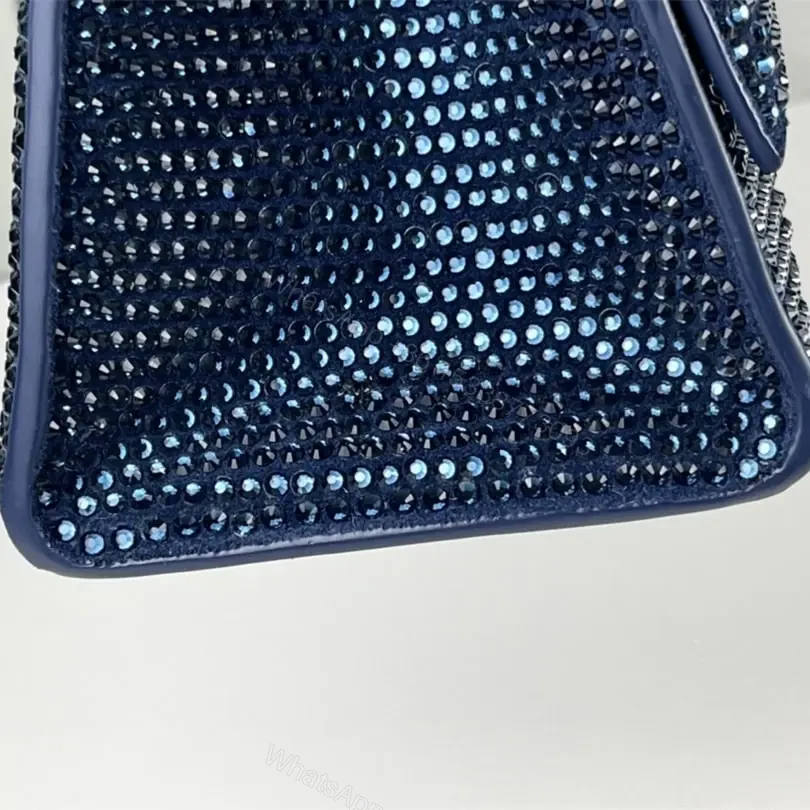 View 10 of 高仿Balenciaga*Hourglass系列沙漏包滿鑽深藍色S