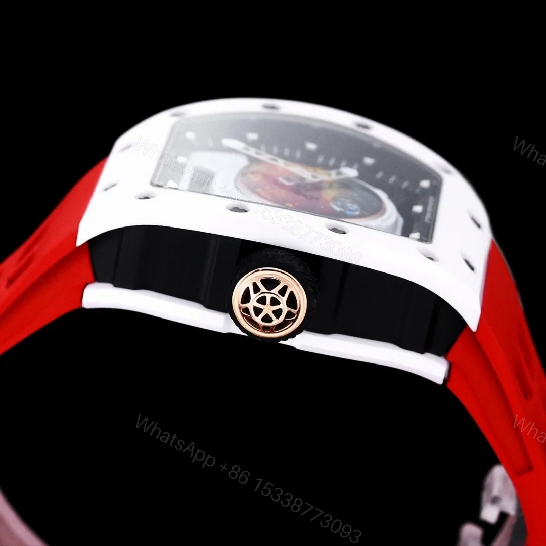 View 6 of Richard Mille RM52-05 Pharrell Williams Mars Mission Watch White Case Red Strap Premium Edition RM-RM52-05-PW-WHT-RED