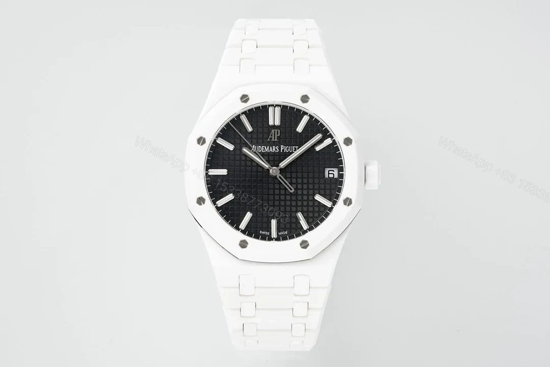 Replica AP Royal Oak White Ceramic Black Dial 41mm — view 1
