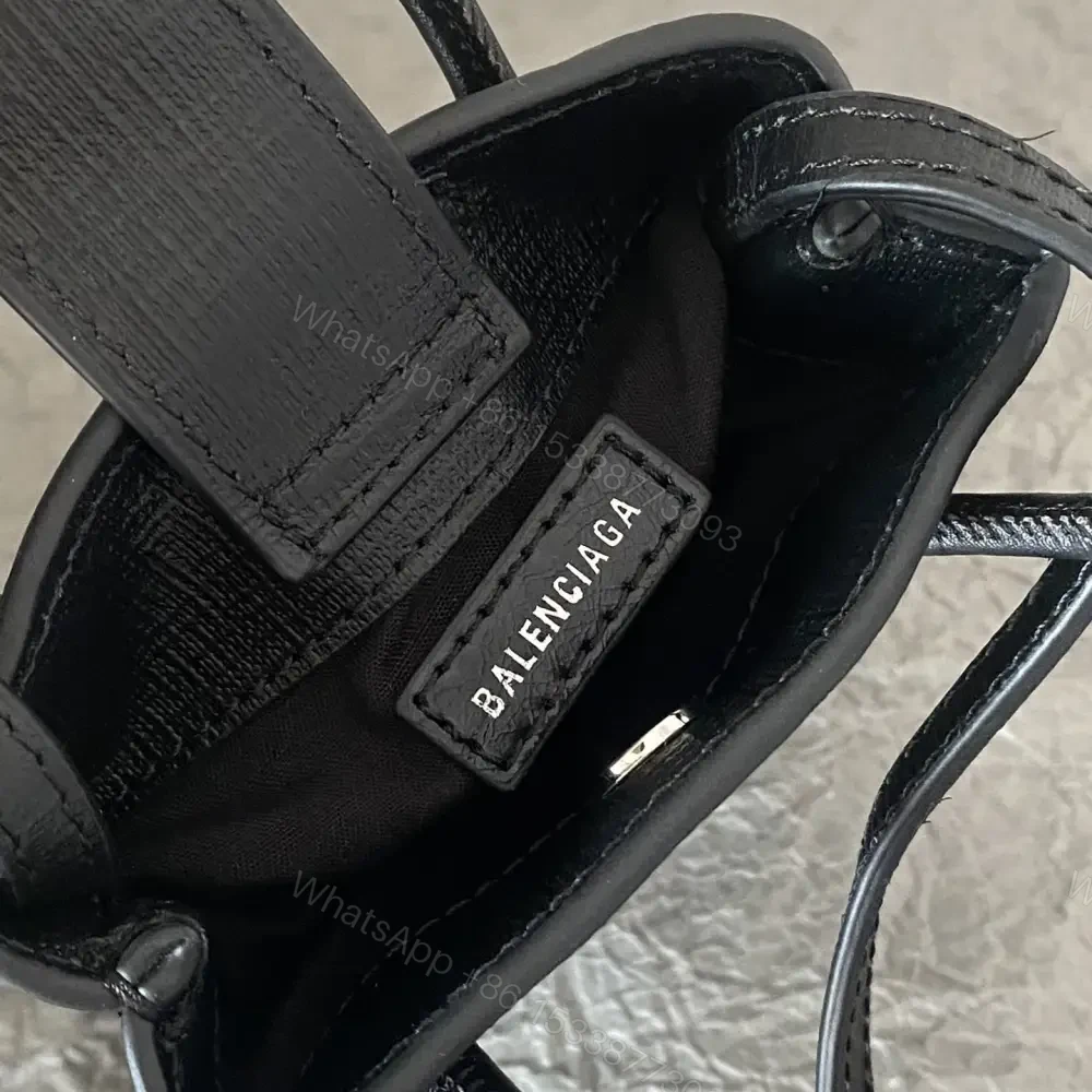 View 9 of 高仿Balenciaga迷你Tote包系列小牛皮黑色