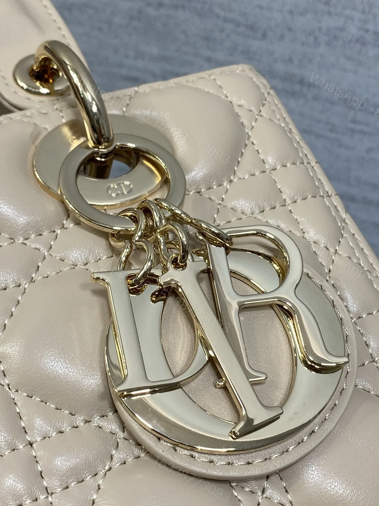 View 2 of Dior small Lady Dior bag in Beige Cannage