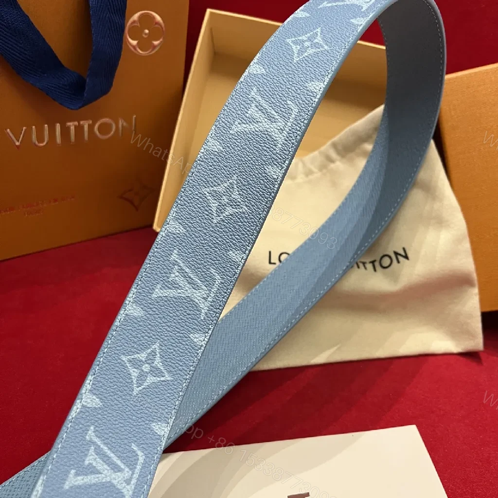 View 9 of Blue Monogram Belt: Luxe Chic Casual-to-Formal Accessory
