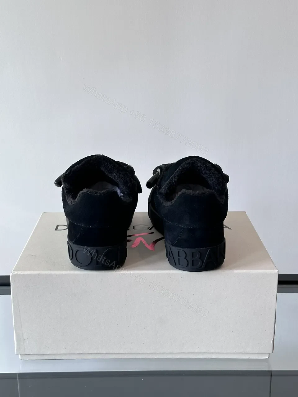 View 5 of Charcoal Suede High-Tops with Chunky Laces & Faux-Fur Interior
