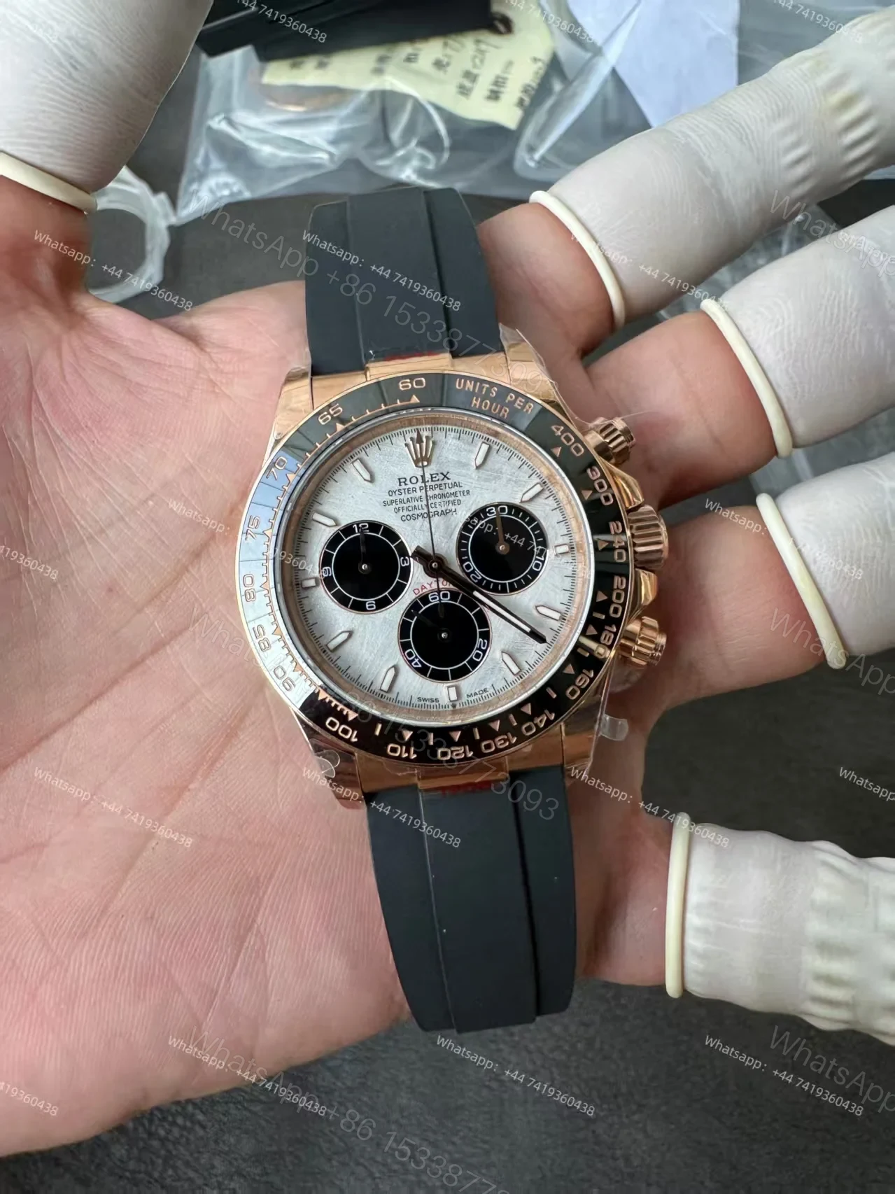 View 9 of Rolex Super Clone Daytona M126515LN-0008 Rose Gold Meteorite Dial 4131 Movement