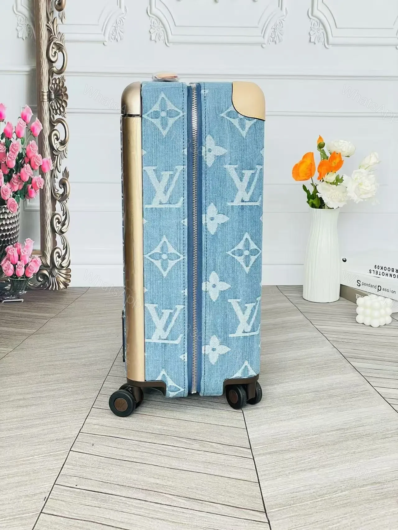 View 5 of Louis Vuitton Horizon 55 suitcase in Monogram Denim Blue
