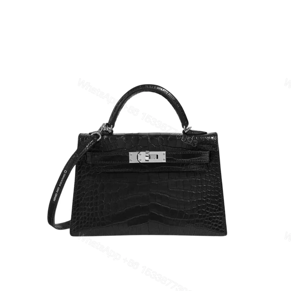 Hermes Kelly Mini Handbag Matte Alligator Black 20Cm — view 1