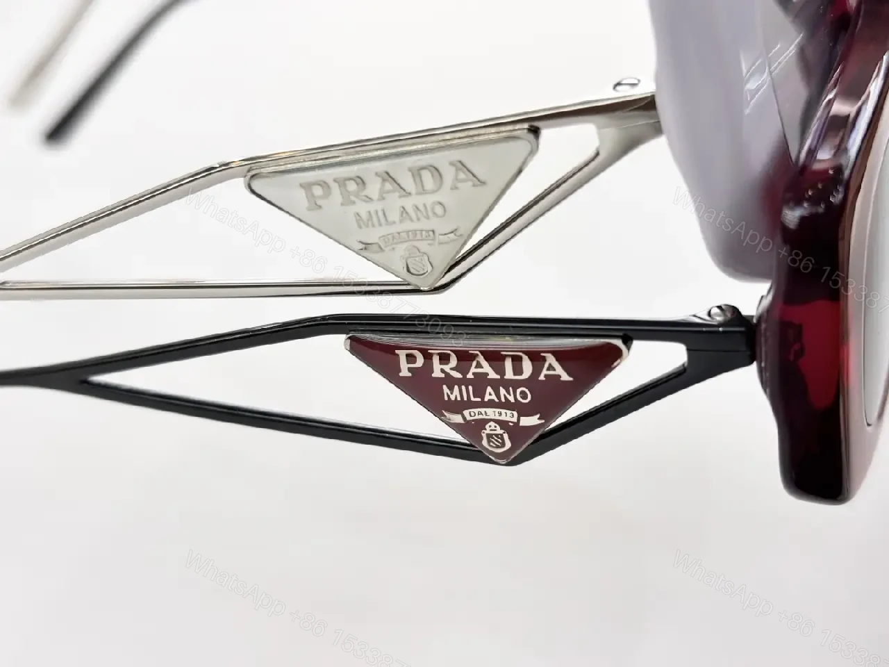 View 2 of Lilac-Gray Acetate Square Sunglasses with Gunmetal Accents, Premium Style