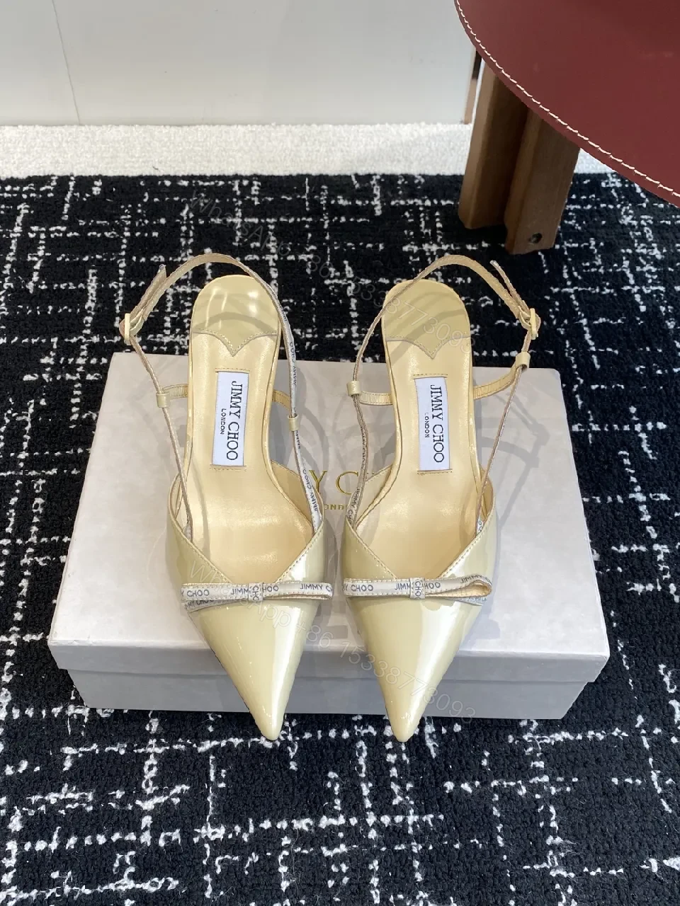 View 4 of Strappy Pointed-Toe Heels with Logo Straps - Everyday Glam