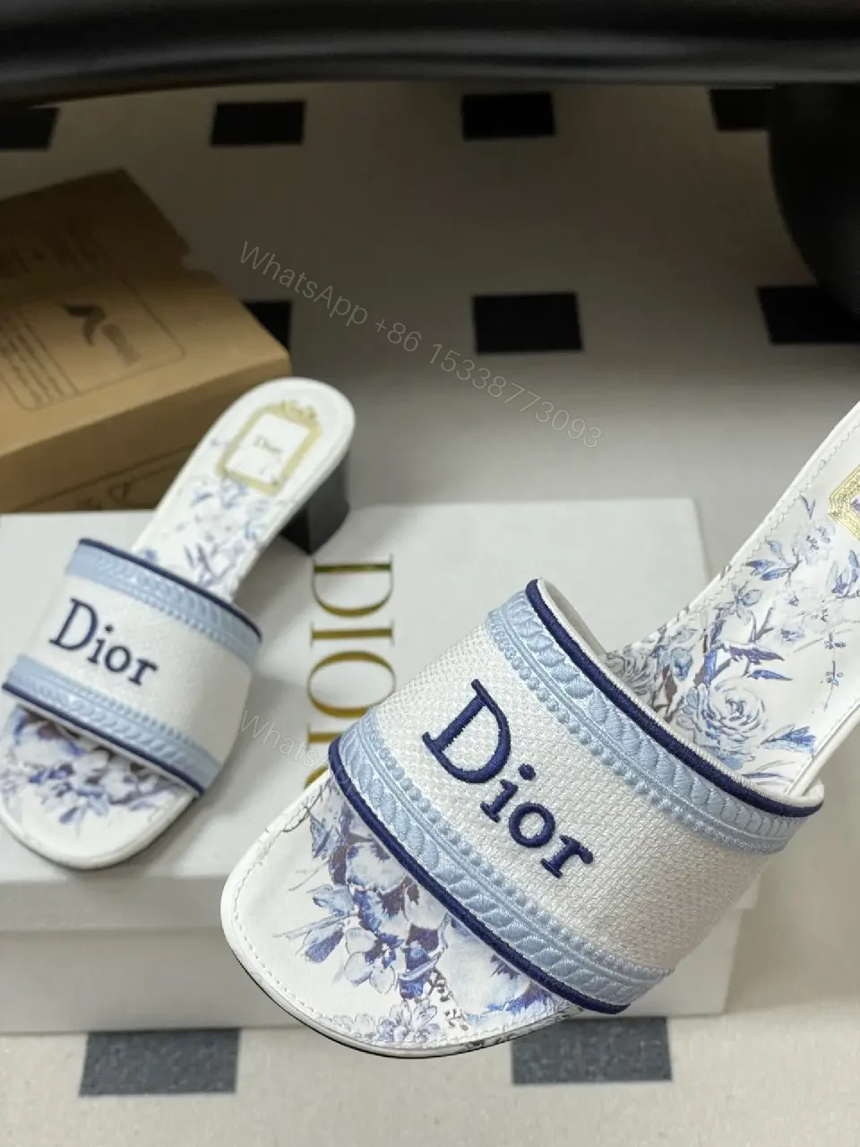 View 9 of Linen Floral-Print Slides, Luxe Comfort, Unisex Fashion Sandals