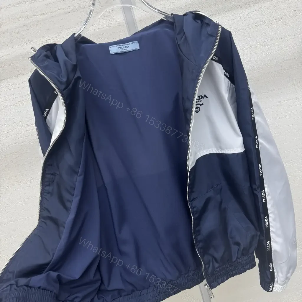 View 12 of Sporty Chic Windbreaker Set: Navy/Off-White, Premium Tech