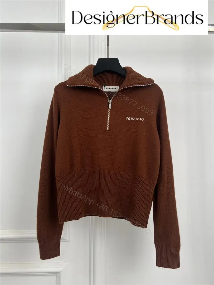 Cozy Brown Quarter-Zip Knit: Premium Comfort Top — view 1