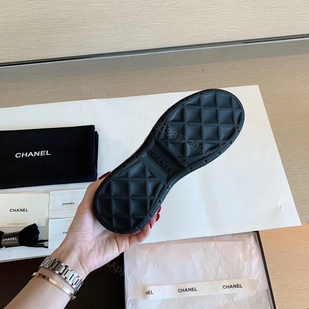 View 6 of Chanel Velvet Sneakers Ivory And Black G35617