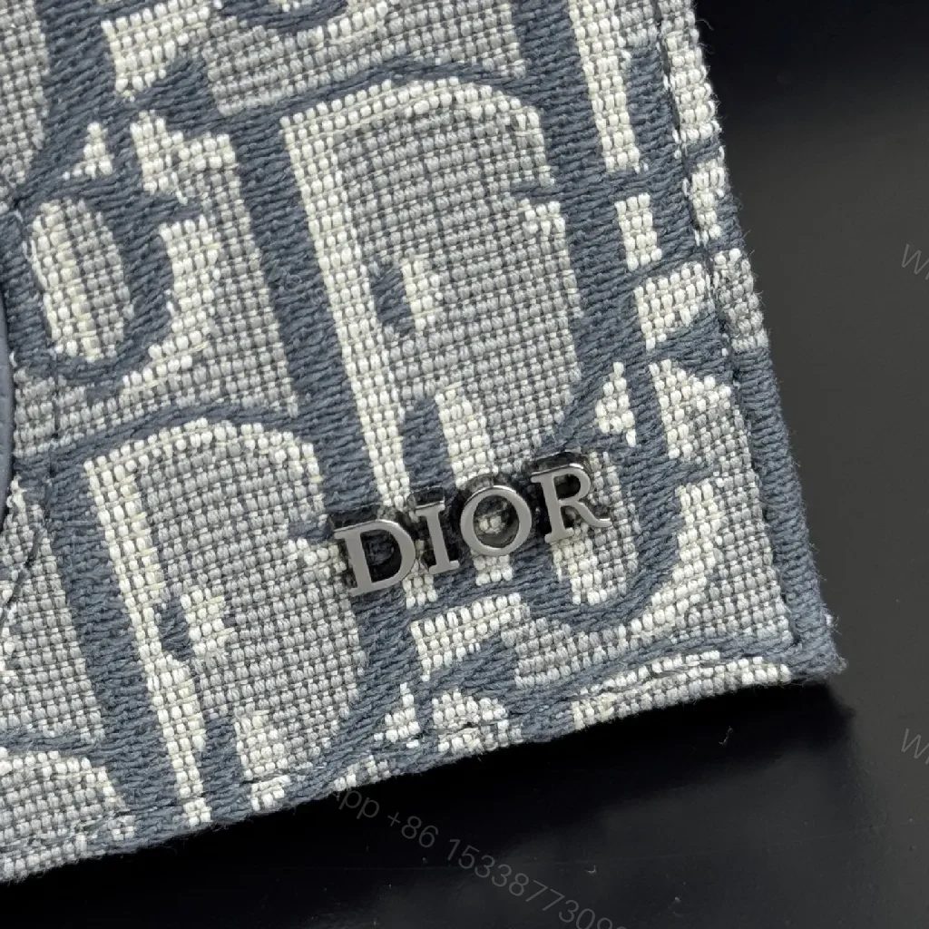 View 3 of Slate Denim Monogram Wallet: Pebble Leather, Slim Luxe Style