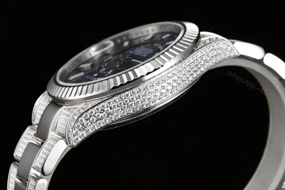 View 5 of Rolex Sky-Dweller Diamond Iced 42mm Oyster Bracelet Premium Edition 326934-0005