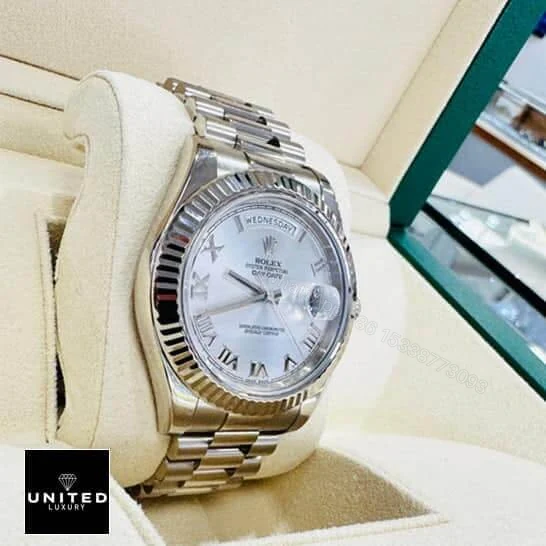 View 6 of Rolex Day-Date II 218239 Grey Roman Dial Replica