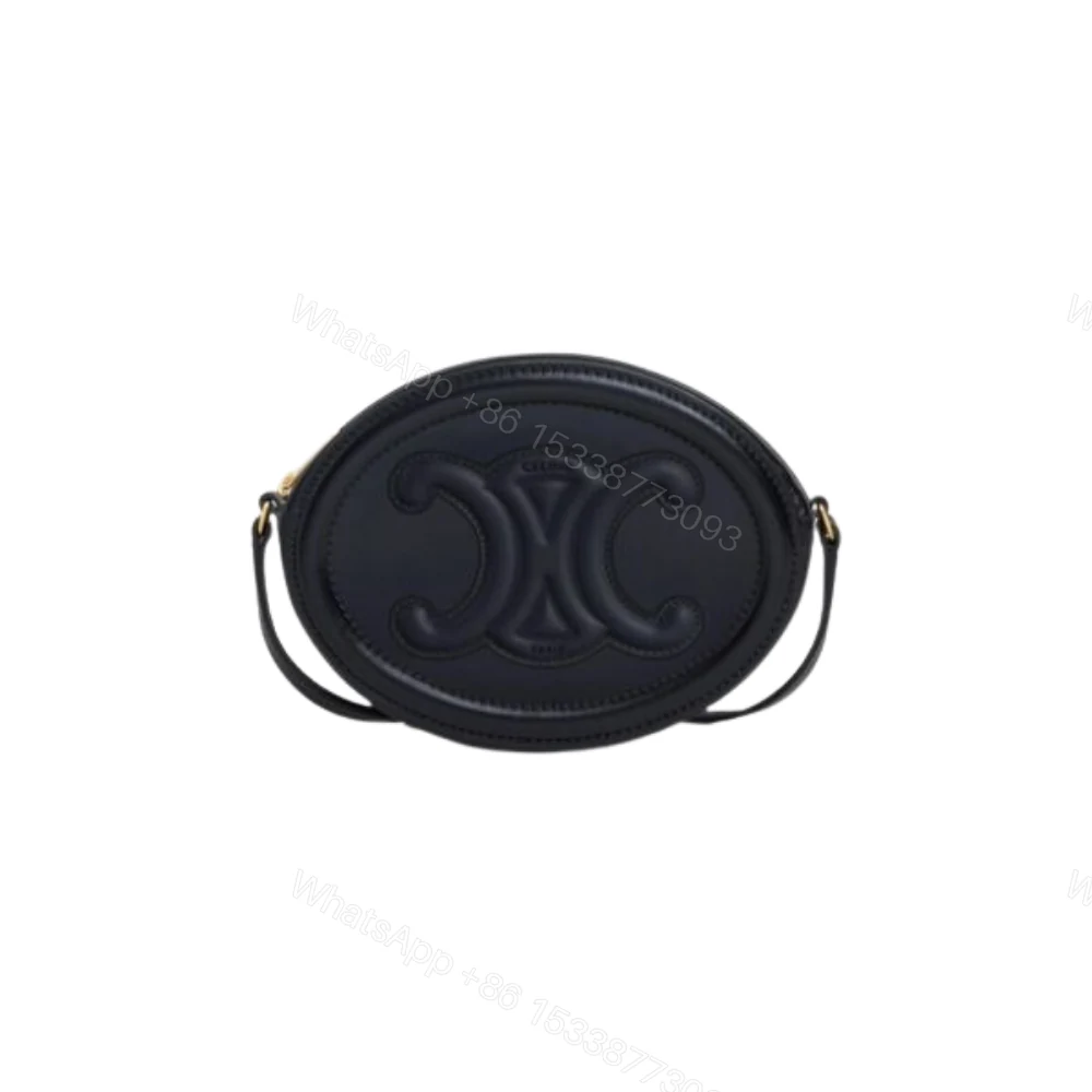 CELINE CROSSBODY BAG OVAL PURSE CUIR TRIOMPHE IN SMOOTH CALFSKIN BLACK — view 1