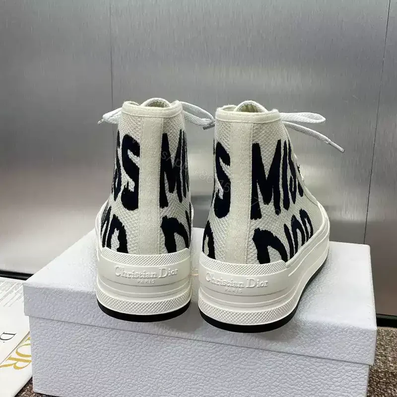 View 3 of WALK’N’DIOR HIGH-TOP PLATFORM SNEAKERS WOMEN MISS DIOR EMBROIDERED WHITE – CD164