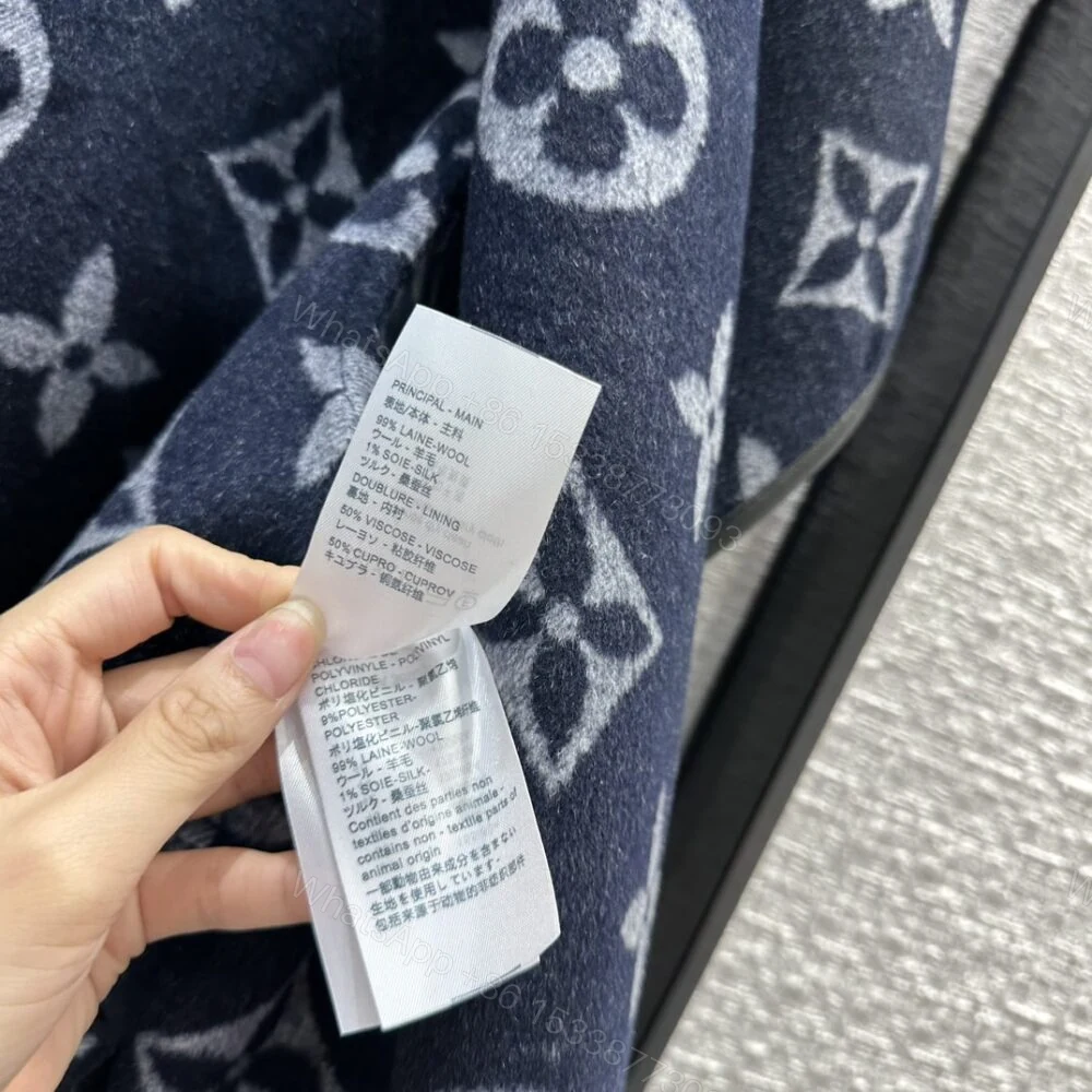 View 9 of Louis Vuitton Classic Monogram Wool Blue Coats