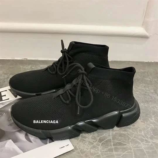 View 5 of BALENCIAGA MEN’S SPEED LACE-UP SNEAKER IN BLACK – BB163