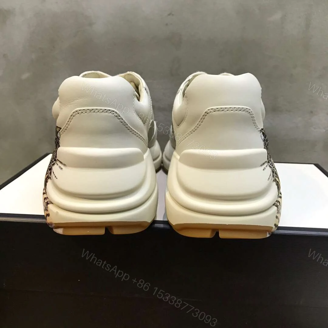 View 6 of GUCCI RHYTON LEATHER SNEAKER WITH TIGERS