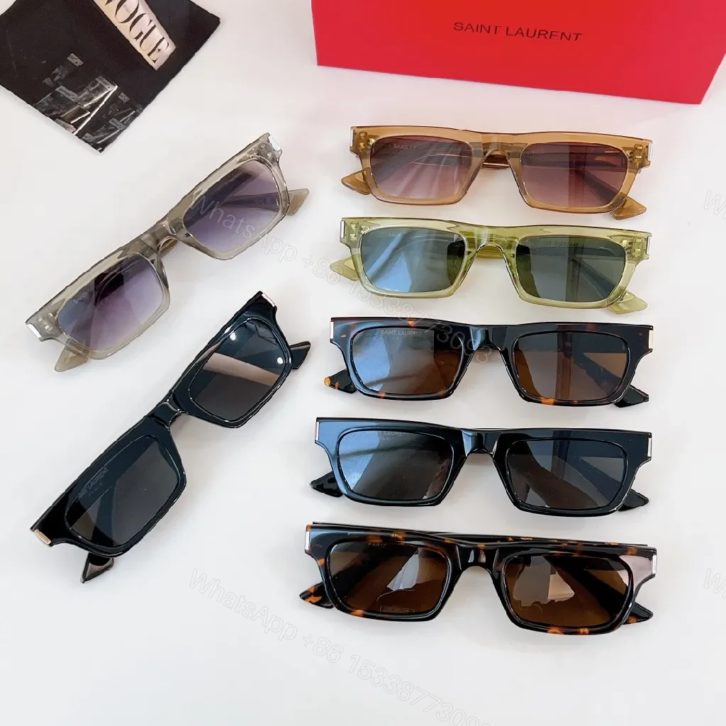 View 4 of Amber-Accent Modern Edge Sunglasses - Lightweight, Rectangular Frame