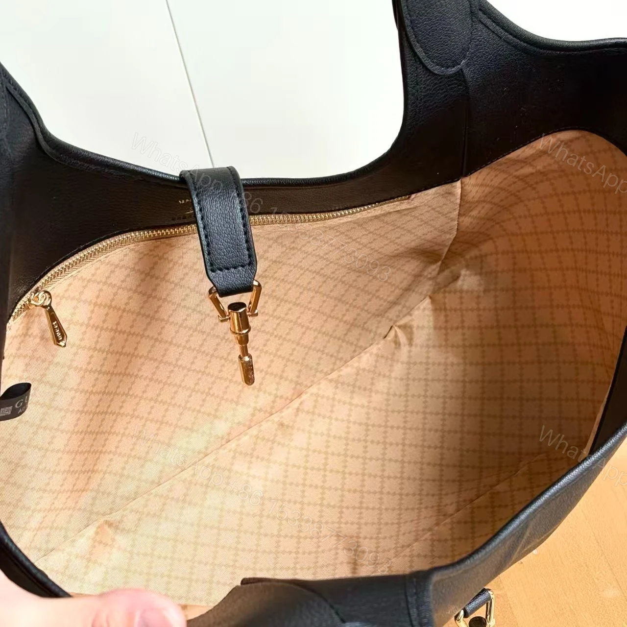 View 6 of Gucci Mercato Medium Tote Bag Black Leather 35cm