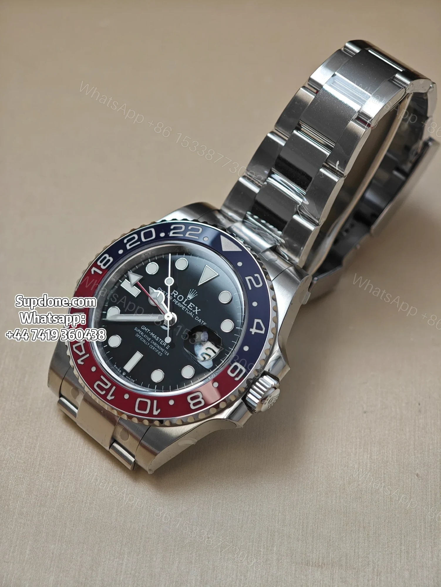 View 3 of Rolex Super Clone Watches 1:1 Pepsi GMT-Master II 126710BLRO DD3285 Oyster V3