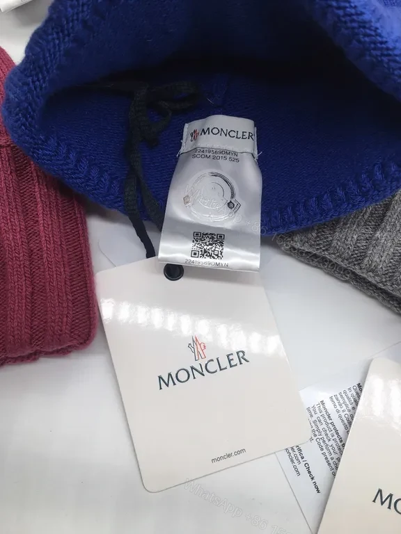 View 7 of Bold Red Knit Beanie â€” Moncler Style, Premium Warmth, Logo Embroidered