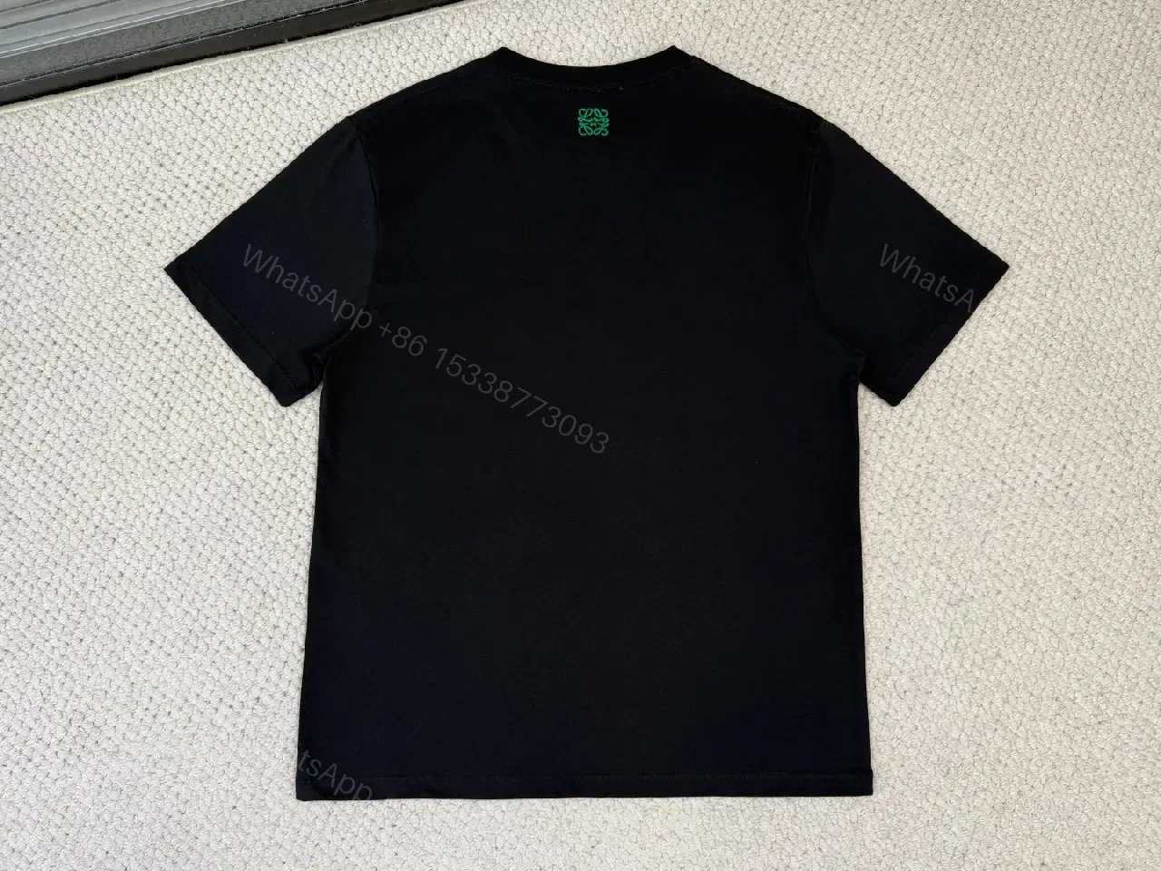 View 7 of Black Cotton Crew Tee, Gecko Graphic, LOEWE-Tail Text