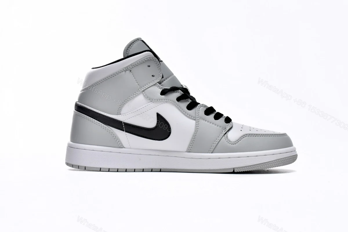 View 2 of Fake Jordan 1 Mid Light Smoke Grey 554724-092