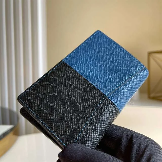 View 4 of Louis Vuitton Pocket Organizer Blue Monochrome Taiga Leather – RRG027